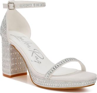 London Rag Ronan Crystal Embellished Platform Sandal in White at Nordstrom Rack, Size 7