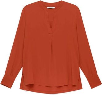 Maliparmi Vloeiend Cr&ecirc;pe Shirt - Dames - Blouses - Oranje - S - Overhemden