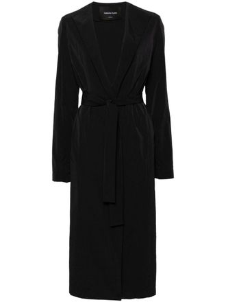 Fabiana Filippi open-front crinkled parka coat - women - Polyamide - 40 - Black