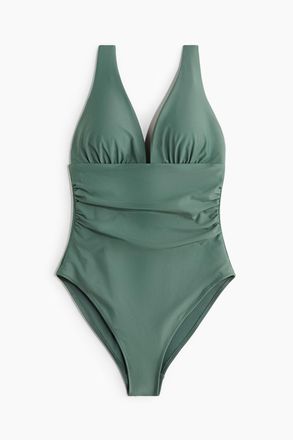 H&M Light Shape Badeanzug - Mattgr&uuml;n