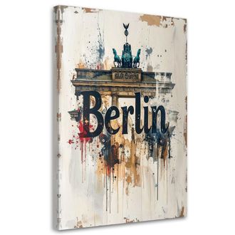 Feeby Cuadro En Lienzo, Letras Tipogr&aacute;ficas De Berl&iacute;n, 80x120