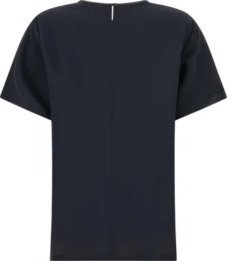 Max Mara Silk Crepe Embroidered Blouse - Black