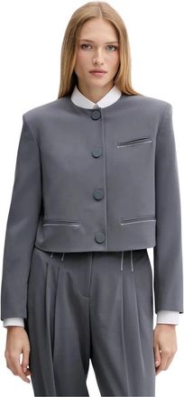 A|X Armani Exchange Blazer - Dames - Blazers - Grijs - L - Polyester - Jassen