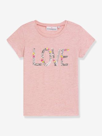 Danamade M&auml;dchen T-Shirt mit Pailletten-Schrift DADRIANA DANAMADE pudrig rosa