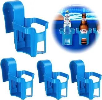 OEM Portavasos Para Piscina, 4 Piezas, Pl&aacute;stico, Portavasos Multifuncional Para Piscina, Portavasos, Portavasos Para Piscina, Antiderrame, Azul
