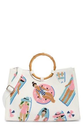 Collection XIIX Beaded Pool Tote in White at Nordstrom Rack