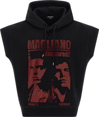 Dsquared2 Black Cotton Hoodie