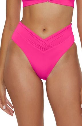 BECCA by Rebecca Virtue Color Code High Waist Bikini Bottoms in Cosmopolitan at Nordstrom, Size X-Small