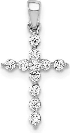Diamond2Deal 10K White Gold 1/4ct. Diamond Cross Pendant