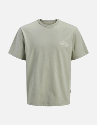 Jack & Jones Mens Jack & Jones Jornantucket Script chest T-Shirt Seagrass - Size: 38