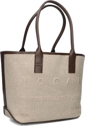Hogan Shopping Piccola Tessuto - Dames - Shoppers - Beige - ONE Size - Tassen