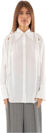BABYLON Fringes Cut-out Shirt in Wit - Dames - Overhemden - Wit - XS - Overhemden