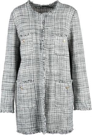 Emme Di Marella Ugolina Lange Boucl&eacute; Jas - Dames - Blazers - Grijs - L - Katoen - Jassen