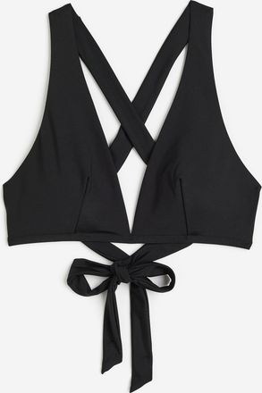 H&M Wattiertes Bikinitop - Schwarz