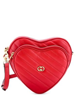 Gucci Interlocking G Heart Diagonal Quilted Leather Mini shoulder bag - Rosso