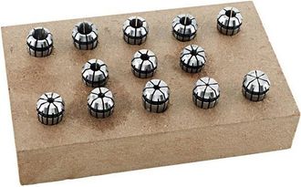 Forum Juego De Pinzas De Fijaci&oacute;n En Base De Madera, Capacidad De Fijaci&oacute;n : 3-20 Mm, Pinza De Fijaci&oacute;n Tipo Er32, Contenido 18 Elementos