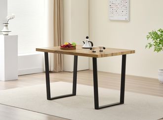 Outdoor Living Colorado Oak Dining Table with Industrial Black Legs