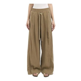 Andrea Ya'aqov Wide Trousers, female, Beige, Size: S Wide Lyocell Trousers