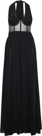 For Love & Lemons Gowns - Dames - Avondkleed - Zwart - 2XS - Chiffon - Kleedjes