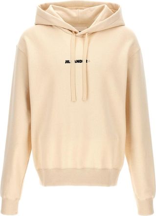 Jil Sander Off White Logo Cotton Hoodie