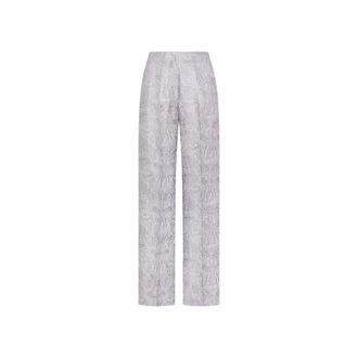 Seventy Wide Trousers, female, Blue, Size: XS Pantalone in organza ricamato