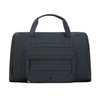 Piquadro Opvouwbare Reistas - Heren - Weekendtassen - Blauw - ONE Size - Leer - Tassen