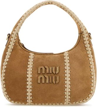 Miu Miu Beige Suede Handbag