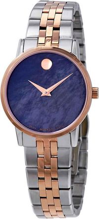 Movado Museum Classic Blue Mother of Pearl Dial Two-tone Ladies Watch 0607268