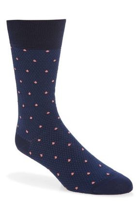 Paul Smith Naven Polka Dot Cotton Blend Dress Socks in Navy at Nordstrom