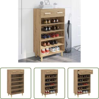 vidaXL Armadio in legno - Mobile per scarpe Rovere Artigianale 60 x 35 x 105 cm