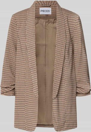 Pieces Regular Fit Longblazer mit Allover-Muster Modell BOSELLA in Beige, Gr&ouml;&szlig;e XL