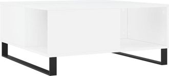 vidaXL Mesa de centro madera contrachapada blanco 80x80x36,5 cm vidaXL