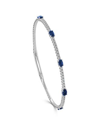 Sabrina Designs 14K 1.93 Ct. Tw. Diamond & Sapphire Station Bangle Bracelet