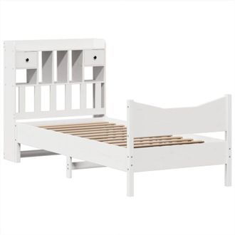 vidaXL Estructura De Cama Sin Colch&oacute;n Madera Maciza Blanca 75x190 Cm Vidaxl