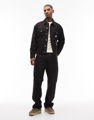 Carhartt Work in Progress Everson - Jeans ampi affusolati neri/marroni in coordinato-Multicolore