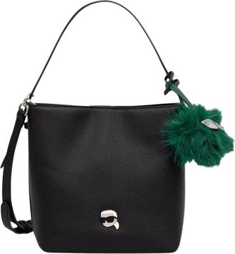 Karl Lagerfeld Ikon - Dames - Schoudertassen - Zwart - ONE Size - Leer - Tassen