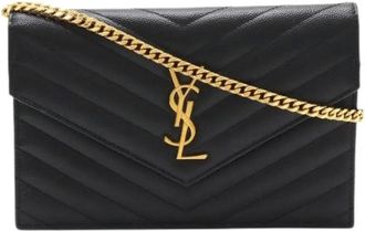 Saint Laurent Pre-owned Cross Body Bags, female, Black, Size: ONE SIZE Pre-owned Leather shoulder-bags