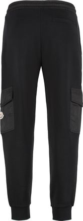 Moncler Mens Sporty Cotton Blend Pants Black Polyamide Track
