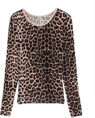 BASERANGE Emily Leopard-print Long-sleeve Top