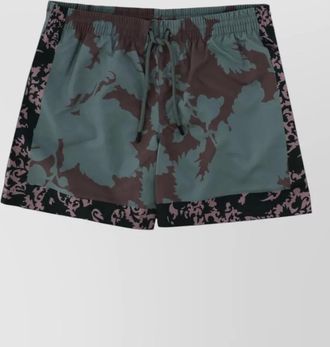 Dries Van Noten mid length swim shorts floral panels