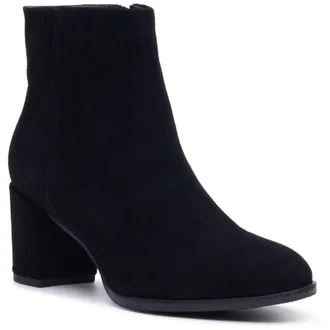 Hush Puppies Claridy Suede Leather Womens Black Heeled Ankle Boots - Size UK 3