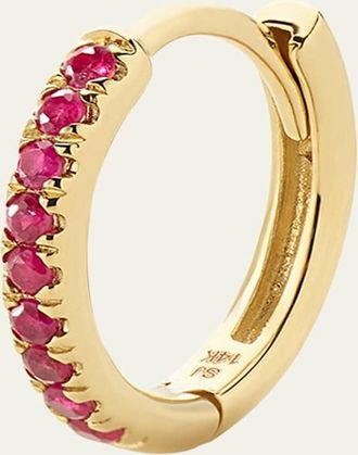Alison Lou 14K Yellow Gold Ruby Huggie Earring, Single