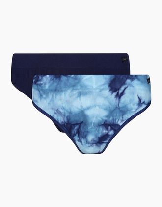 Lee Womens Ivella 2 Pack Tie Dye Brief - Blue - Size: 8 xs