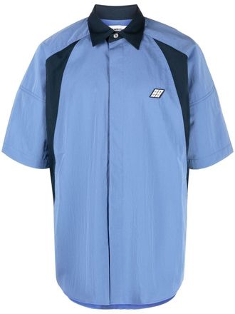 AMBUSH Camicia con ricamo - DUSTY BLUE BRILLIANT WHITE