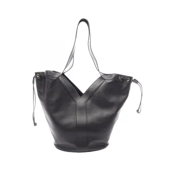 Saint Laurent Black Leather Handbag Tote Bag (Pre-Owned)