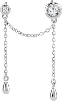 Lucy Quartermaine Double Post Drop Earrings with White Topaz in Sterling Silver at Nordstrom