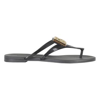 Dolce & Gabbana Flip Flops, female, Black, Size: 6 US Logo Plaque Flip-Flops