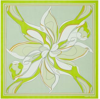 Tory Burch Womens Oversized Twisty Floral Silk Square Scarf, One Size