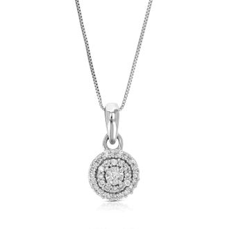Vir Jewels 1/16 cttw Lab Grown Diamond Composite Pendant Necklace in Sterling Silver with Chain For Women