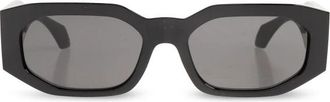 Versace Signature Rechthoekige Zonnebril - Heren - Zonnebrillen - Zwart - 55 MM - Accessoires